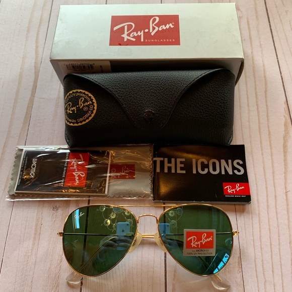 Ray-Ban Accessories - Ray-Ban Aviators Large Metal II Gold Fr Blue Tint
